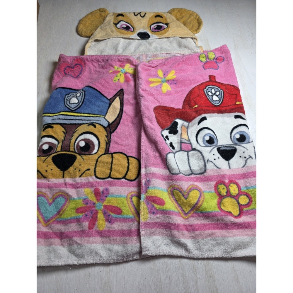 Paw Patrol Skye Kids Hooded Towel Wrap  100% Cotton Beach Swim Bath